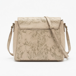 Crossbody Bag Vintage Beige Printed Leather Snake