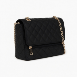 Bag Pocket Black Quilted Gold Chain Crossbody