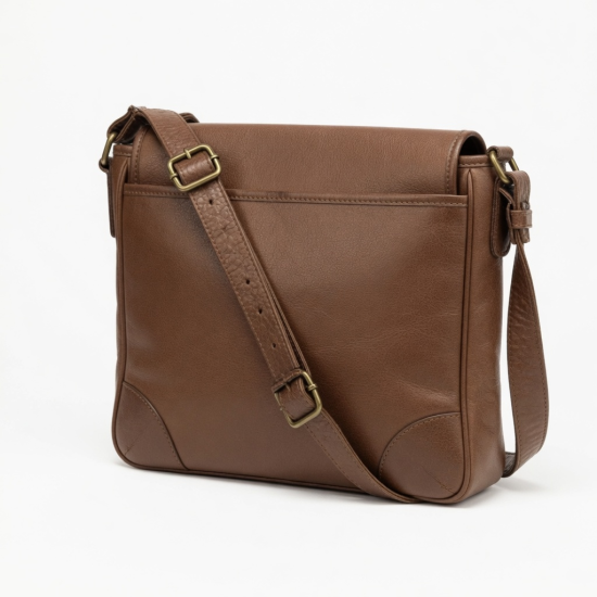 Vintage 90s Brown Leather Shoulder Bag Retro Crossbody