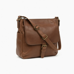 Vintage Leather Shoulder Bag Crossbody Handbag For Women Brown