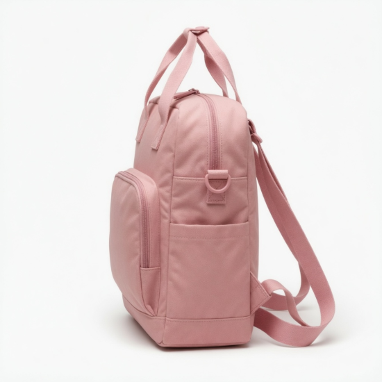 Bag Women Pink Handle Backpack Zip Closure