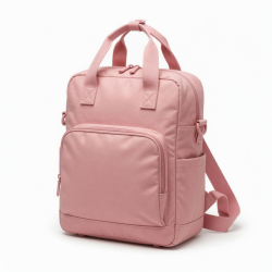 Bag Women Pink Handle Backpack Zip Closure