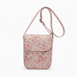 Bag Pocket Women Pink Floral Strap Small Crossbody Pouch
