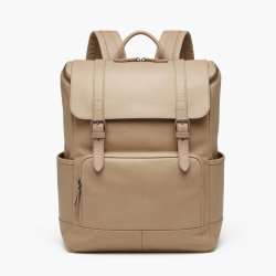 Women Backpack Wallet 25L Leather Travel Bag Beige